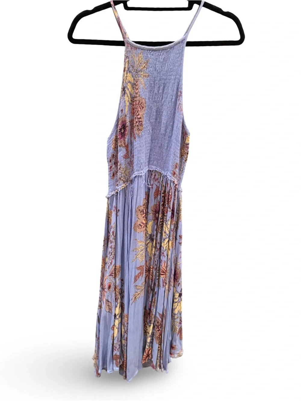 Free People Seasons in the Sun vintage Lavender Floral High-Low Midi Dress